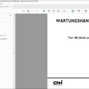 Case VM Motori R 753 IE4 Tier 4B (final) and Stage IV Motor WARTUNGSHANDBUCH 47730969 - PDF DOWNLOAD (German)