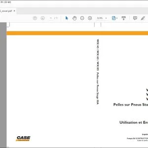 Case WX145 WX165 WX185 Pelles sur Pneus Stage IIIA Utilisation et Entretien 84285665 - PDF DOWNLOAD (French)