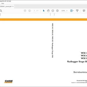 Case WX145 WX165 WX185 Radbagger Stage IIIA Bedienungsanleitung 84285661 - PDF DOWNLOAD (German)