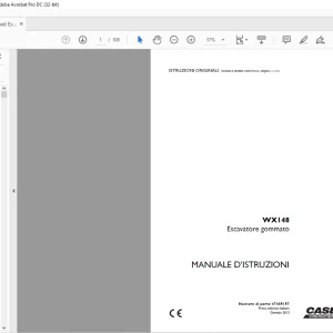 Case WX148 Escavatore gommato MANUALE D’ISTRUZIONI 47485157 - PDF DOWNLOAD (Italian)