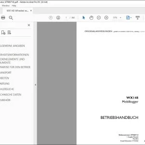 Case WX148 Mobilbagger BETRIEBSHANDBUCH 47986714 - PDF DOWNLOAD (German)
