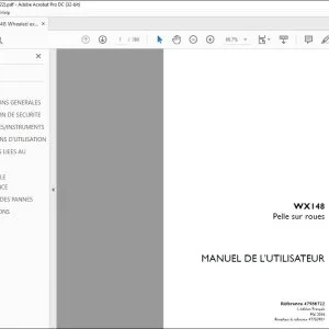 Case WX148 Pelle sur roues MANUEL DE L’UTILISATEUR 47986722 - PDF DOWNLOAD (French)