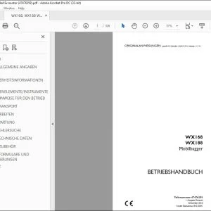 Case WX168 WX188 Mobilbagger BETRIEBSHANDBUCH 47476359 - PDF DOWNLOAD (German)