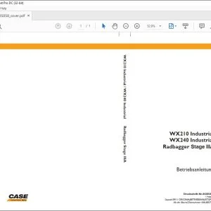 Case WX210 Industrial WX240 Industrial Radbagger Stage IIIA Bedienungsanleitung 84285858 - PDF DOWNLOAD (German)