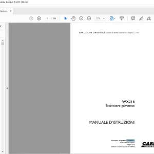 Case WX218 Escavatore gommato MANUALE D’ISTRUZIONI 47986981 - PDF DOWNLOAD (Italian)