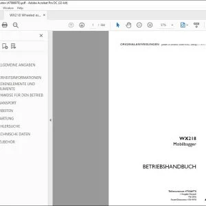 Case WX218 Mobilbagger BETRIEBSHANDBUCH 47986978 - PDF DOWNLOAD (German)