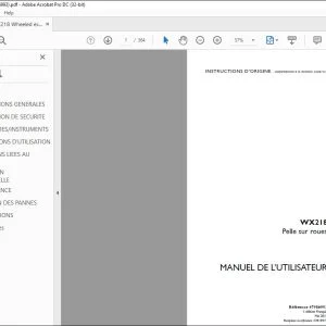 Case WX218 Pelle sur roues MANUEL DE L’UTILISATEUR - PDF DOWNLOAD (French)