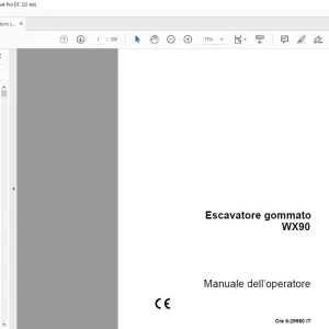 Case WX90 Escavatore gommato Manuale dell’operatore 6-29980 IT - PDF DOWNLOAD (Italian)