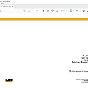 Case WX95 WX125 BETRIEBSANLEITUNG 87714323 - PDF DOWNLOAD (German)
