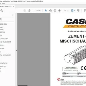 Case ZEMENT-MISCHSCHAUFEL Bedienerhandbuch 48080921 - PDF DOWNLOAD (German)