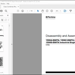 Claas 1506A-E88TA, 1506C-E88TA and 1506D-E88TA Industrial Engines Disassembly and Assembly Manual - PDF DOWNLOAD
