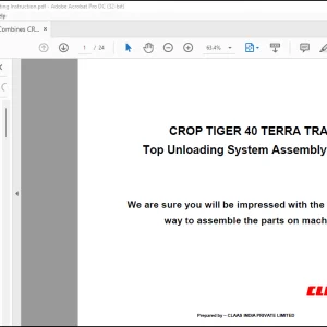 Claas Combines CROP TIGER 40TT Fitting Instruction Manual - PDF DOWNLOAD