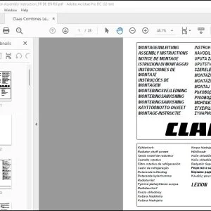 Claas Combines Lexion Assembly Instruction Manual FR DE EN RU - PDF DOWNLOAD