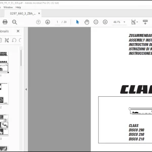 Claas DISCO 290 250 210 ASSEMBLY INSTRUCTIONS MANUAL_DE_EN_FR_IT_ES - PDF DOWNLOAD