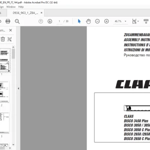 Claas DISCO 3450 Plus 3050 / 3050 Plus 3050 C Plus 2650 /2650 Plus 2650 C Plus ASSEMBLY INSTRUCTIONS MANUAL_DE_EN_FR_IT - PDF DOWNLOAD