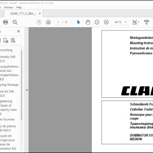 Claas DOMINATOR VX MEDION Mounting Instructions Manual_DE_FR_EN - PDF DOWNLOAD