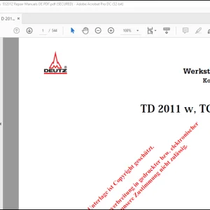 Claas Deutz D 2011 w TD 2011 w, TCD 2011 w Werkstatthandbuch  - PDF DOWNLOAD (German)