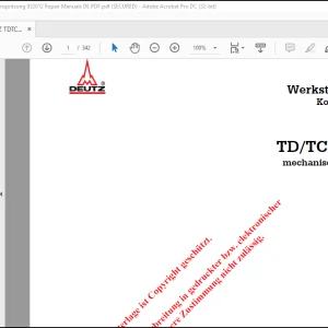 Claas Deutz STDTCD 2012 2V mechanische Einspritzung Werkstatthandbuch - PDF DOWNLOAD