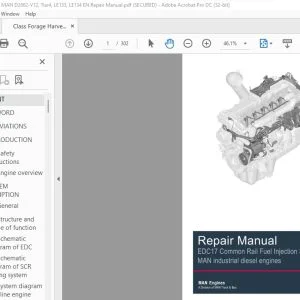 Claas Forage Harvesters MAN industrial diesel engines Repair Manual - PDF DOWNLOAD