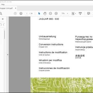 Claas JAGUAR 980 - 930 Chopper Unit Conversion instructions Manual  - PDF DOWNLOAD