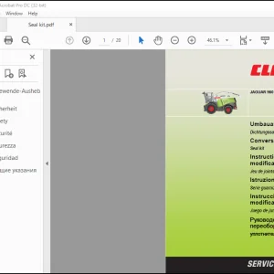 Claas JAGUAR 980 - 930 Seal kit Conversion instructions Manual_DE_EN_FR_IT -  PDF DOWNLOAD
