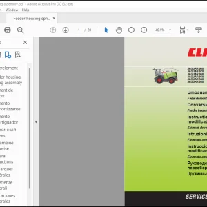  Claas JAGUAR 980 970 960 950 940 930 Feeder housing spring assembly Conversion instructions Manual_FR_EN_DE_IT - PDF DOWNLOAD