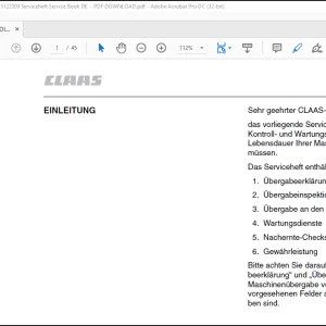 Claas MEGA MEDION DOMINATOR 00 0297 890 1 5122009 Serviceheft Service Book - PDF DOWNLOAD (German)
