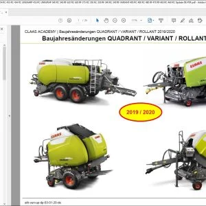 Claas QUADRANT 5300 5200 4200 4000 ROLLANT 454 RC 455 RC 454 RC UNIWARP 455 RC UNIWRAP 540 RC 540 RF 620 RC 620 RF 375 RC 350 RC 350 RF 340 RC 340 RF VARIANT 485 RC 480 RC 480 RF 470 RF 465 RC 460 RC Update  - PDF DOWNLOAD (German)