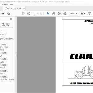 Claas Series C Targo K50 K60 K70 Reparatur handbuch - PDF DOWNLOAD (German)