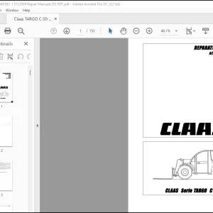 Claas Series C Targo Reparatur handbuch - PDF DOWNLOAD (German)