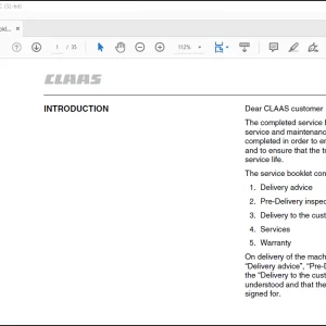 Claas Service Booklet Manual - PDF DOWNLOAD