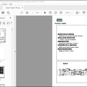 Claas Tractor Proactiv Fitting Instruction Manual_FR DE EN RU - PDF DOWNLOAD
