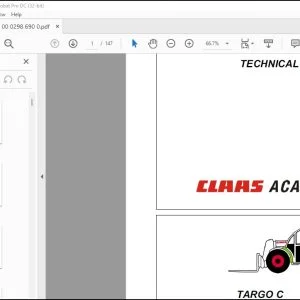 Claas Tractor Targo C  TRAINING TECHNICAL  MANUAL - PDF DOWNLOAD
