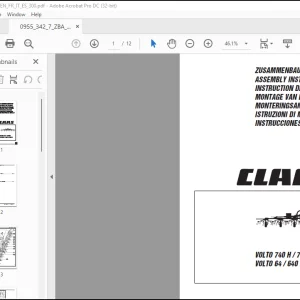 Claas VOLTO 740 H  740 HR VOLTO 64  640 H  640 HR ASSEMBLY INSTRUCTIONS MANUAL - PDF DOWNLOAD