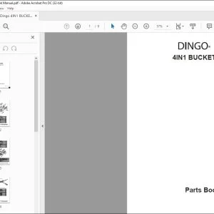 Dingo 4in1 Bucket Spare Parts Manual PDF Download