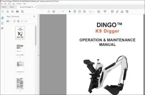 Dingo K9 Digger OPERATION & MAINTENANCE MANUAL - PDF DOWNLOAD