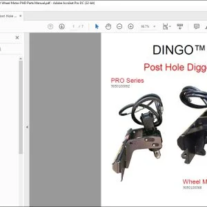 Dingo™ Post Hole Digger PRO Series PHD Wheel Motor PHD Parts Manual - PDF DOWNLOAD