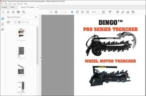 Dingo™ Pro Series Trencher Wheel Motor Trencher Parts Manual - PDF DOWNLOAD