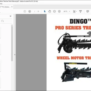Dingo™ Pro Series Trencher Wheel Motor Trencher Parts Manual - PDF DOWNLOAD