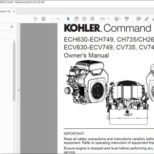 Engine Operator Manual Kohler ECH630  SM325-24 - PDF DOWNLOAD