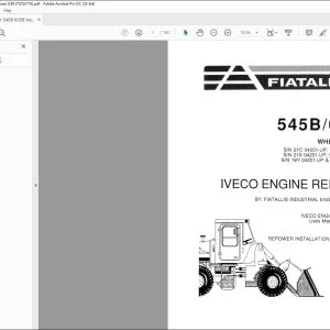 Fiatallis 545B 605B Wheel Loader Parts Manual 84496793 - PDF DOWNLOAD