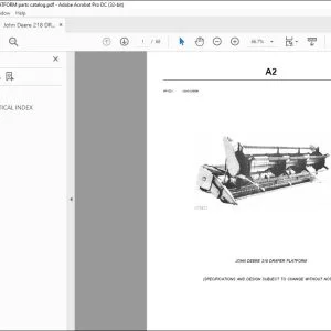 Parts Manual for John Deere 218 Draper Platform PDF