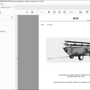 John Deere 25 COMBINE HEADER TRANSPORT FRAME  parts catalog Manual - PDF DOWNLOAD