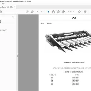 Parts Manual for John Deere 853 Row-Crop Head PDF