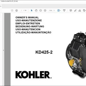 Kohler KD425-2 SM275-19 Engine Owner's Manual - PDF DOWNLOAD