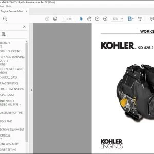 Kohler KD425-2 SM275-19 Engine Workshop Manual - PDF DOWNLOAD