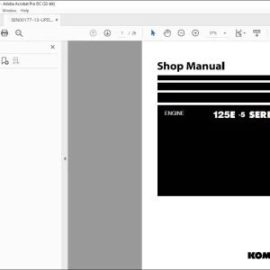 Komatsu 125E-5 SERIES Engine Shop Manual SEN00177-13 - PDF DOWNLOAD