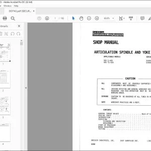 Komatsu 2-42A T2-42A Articulation Spindle & Yoke Assembly Shop Manual - PDF DOWNLOAD