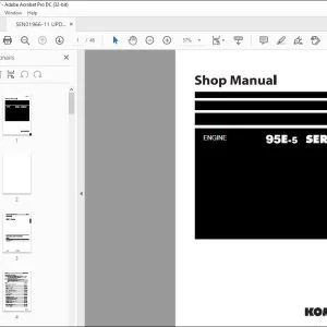 Komatsu 95E-5 SERIES Engine Shop Manual SEN01966-11 - PDF DOWNLOAD
