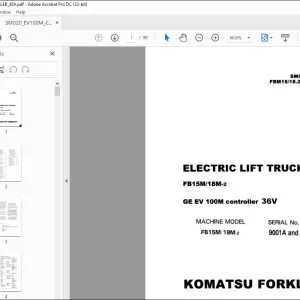 Komatsu Electric Lift Truck FB15M-2 FB18M-2 GE EV 100M controller 36V Service Manual SM020 - PDF DOWNLOAD